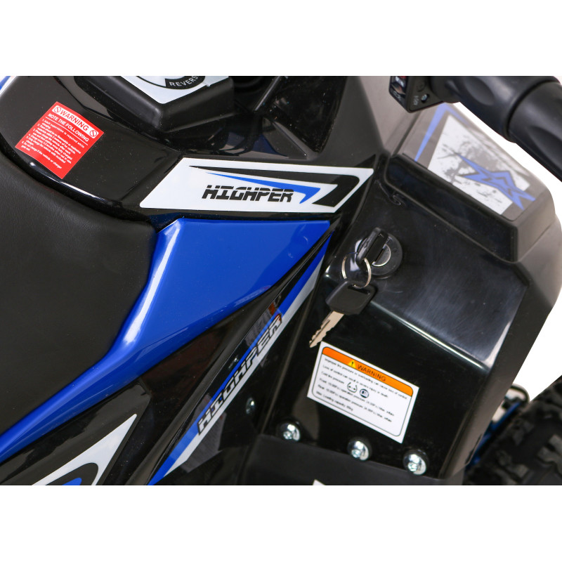 Quad HIPERFECT na akumulator Niebieski 35km/h + Silnik bezszczotkowy 1000W + Koła pompowane + Regulacja siedzenia