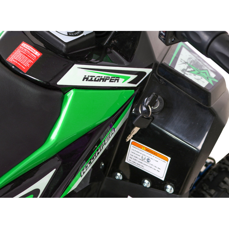 Quad HIPERFECT na akumulator Zielony 35km/h + Silnik bezszczotkowy 1000W + Koła pompowane + Regulacja siedzenia