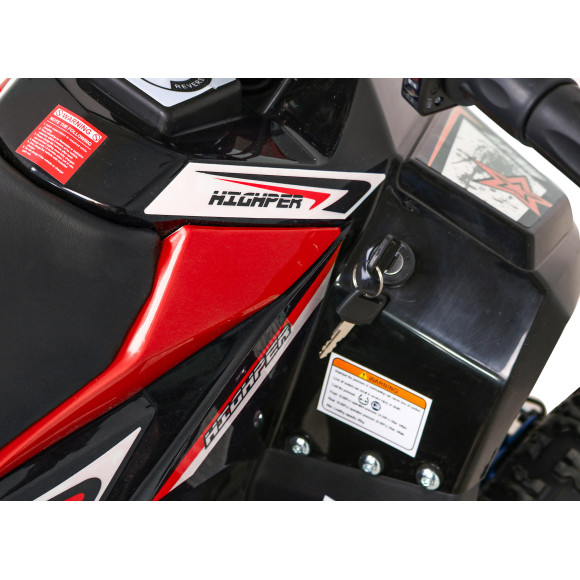 Quad HIPERFECT na akumulator Czerwony 35km/h + Silnik bezszczotkowy 1000W + Koła pompowane + Regulacja siedzenia Quad HIPERFECT na akumulator Czerwony 35km/h + Silnik bezszczotkowy 1000W + Koła pompowane + Regulacja siedzenia