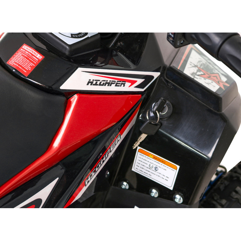 Quad HIPERFECT na akumulator Czerwony 35km/h + Silnik bezszczotkowy 1000W + Koła pompowane + Regulacja siedzenia