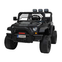 Autko terenowe Geoland Power dla 2 dzieci Czarny + Pilot + Silniki 2x200W + Bagażnik + Radio MP3 + LED