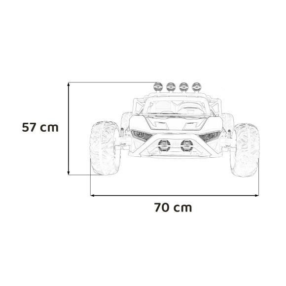 Auto Buggy Racing 5 na akumulator dla dzieci Niebieski + Silniki 2x200W + Pilot + Audio LED + Wolny Start