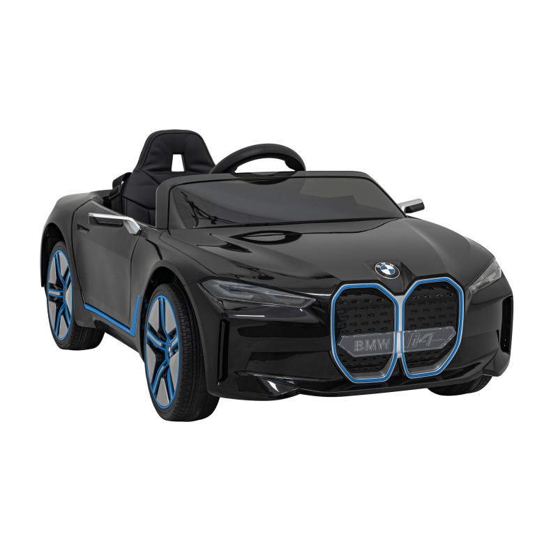 Autko BMW i4 na akumulator dla dzieci Czarny + Wolny Start + EVA + Ekoskóra + Audio LED + Pilot