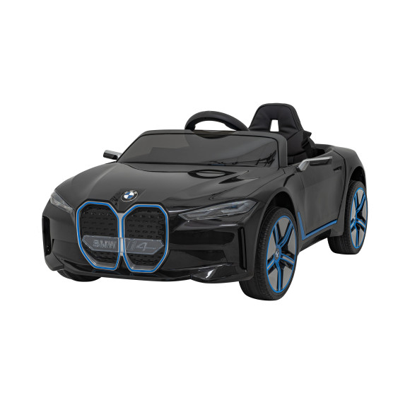 Autko BMW i4 na akumulator dla dzieci Czarny + Wolny Start + EVA + Ekoskóra + Audio LED + Pilot