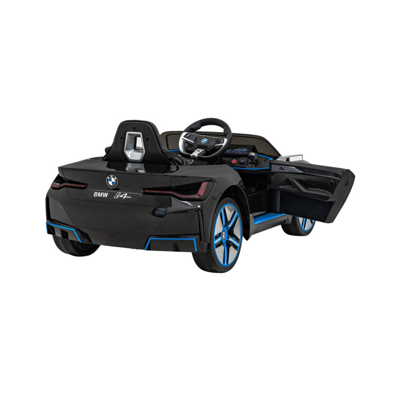 Autko BMW i4 na akumulator dla dzieci Czarny + Wolny Start + EVA + Ekoskóra + Audio LED + Pilot