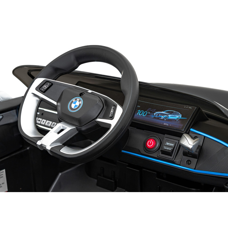Autko BMW i4 na akumulator dla dzieci Czarny + Wolny Start + EVA + Ekoskóra + Audio LED + Pilot