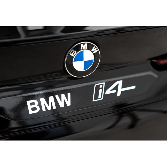 Autko BMW i4 na akumulator dla dzieci Czarny + Wolny Start + EVA + Ekoskóra + Audio LED + Pilot