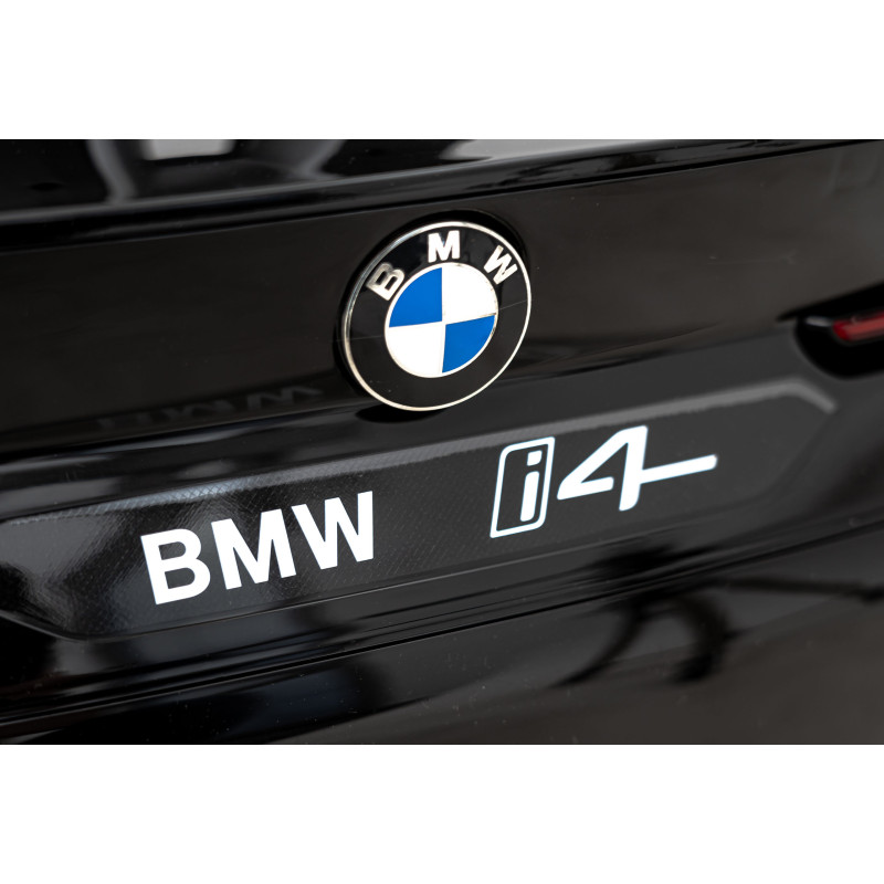 Autko BMW i4 na akumulator dla dzieci Czarny + Wolny Start + EVA + Ekoskóra + Audio LED + Pilot