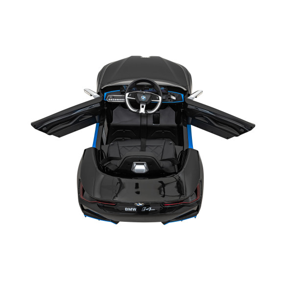 Autko BMW i4 na akumulator dla dzieci Czarny + Wolny Start + EVA + Ekoskóra + Audio LED + Pilot