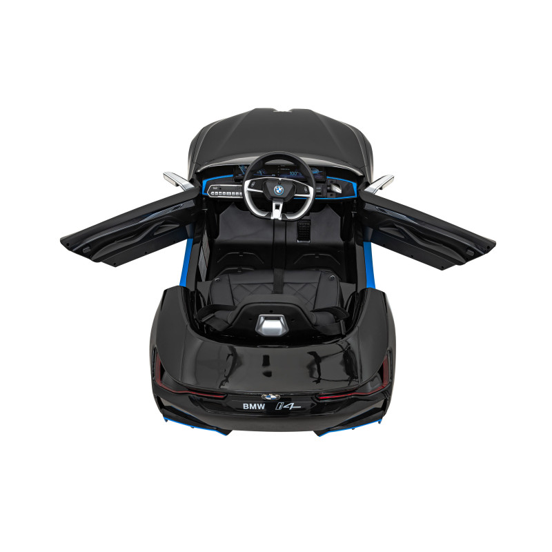 Autko BMW i4 na akumulator dla dzieci Czarny + Wolny Start + EVA + Ekoskóra + Audio LED + Pilot