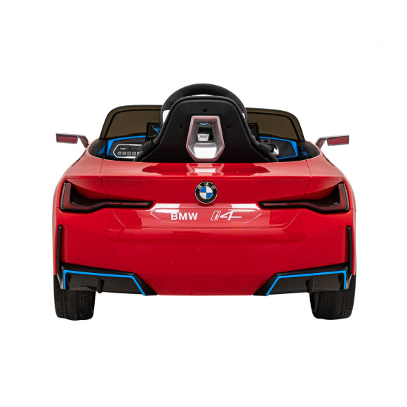 Autko BMW i4 na akumulator dla dzieci Czerwony + Wolny Start + EVA + Ekoskóra + Audio LED + Pilot