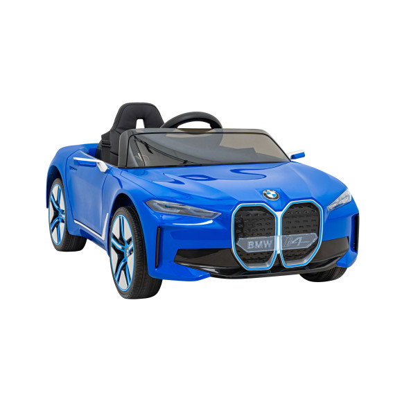 Autko BMW i4 na akumulator dla dzieci Niebieski + Wolny Start + EVA + Ekoskóra + Audio LED + Pilot