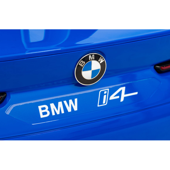 Autko BMW i4 na akumulator dla dzieci Niebieski + Wolny Start + EVA + Ekoskóra + Audio LED + Pilot