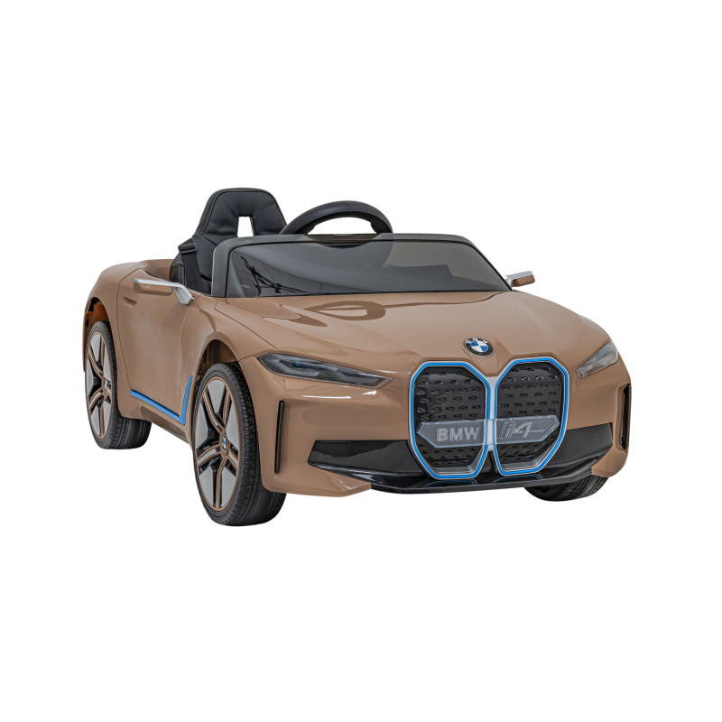 Autko BMW i4 na akumulator dla dzieci Złoty + Wolny Start + EVA + Ekoskóra + Audio LED + Pilot
