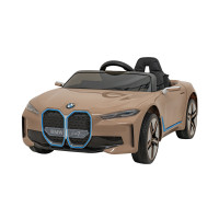 Autko BMW i4 na akumulator dla dzieci Złoty + Wolny Start + EVA + Ekoskóra + Audio LED + Pilot
