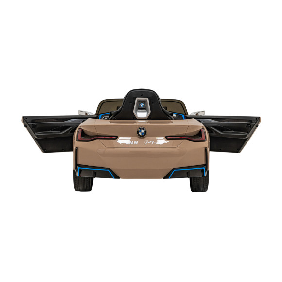 Autko BMW i4 na akumulator dla dzieci Złoty + Wolny Start + EVA + Ekoskóra + Audio LED + Pilot