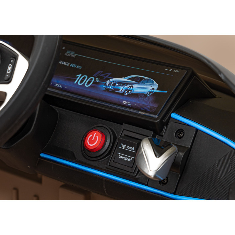 Autko BMW i4 na akumulator dla dzieci Złoty + Wolny Start + EVA + Ekoskóra + Audio LED + Pilot