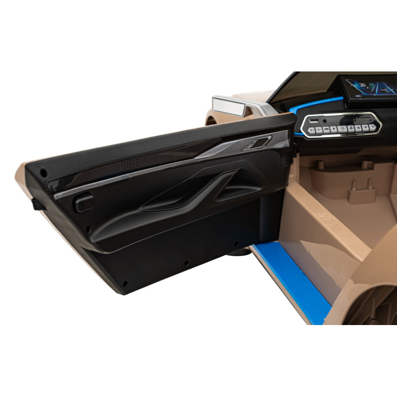 Autko BMW i4 na akumulator dla dzieci Złoty + Wolny Start + EVA + Ekoskóra + Audio LED + Pilot