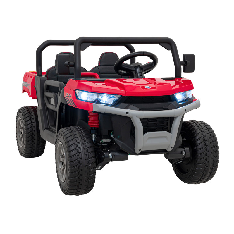 Auto Pick-Up Speed 900 dla dzieci Czerwony + Napęd 4x4 + Ruchomy kiper + Bagażnik + Pilot + Łopatka + Audio LED