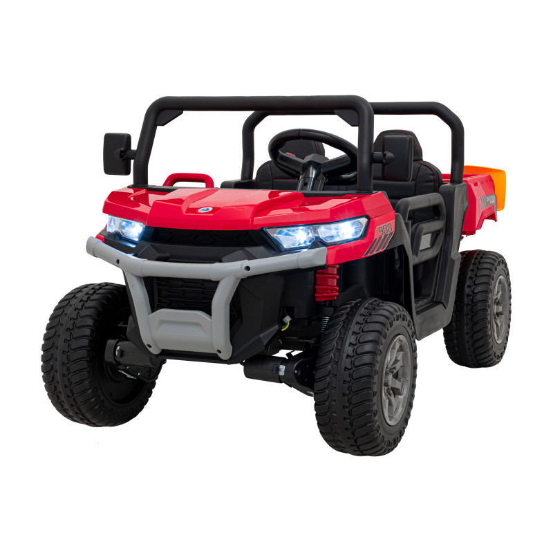 Auto Pick-Up Speed 900 dla dzieci Czerwony + Napęd 4x4 + Ruchomy kiper + Bagażnik + Pilot + Łopatka + Audio LED