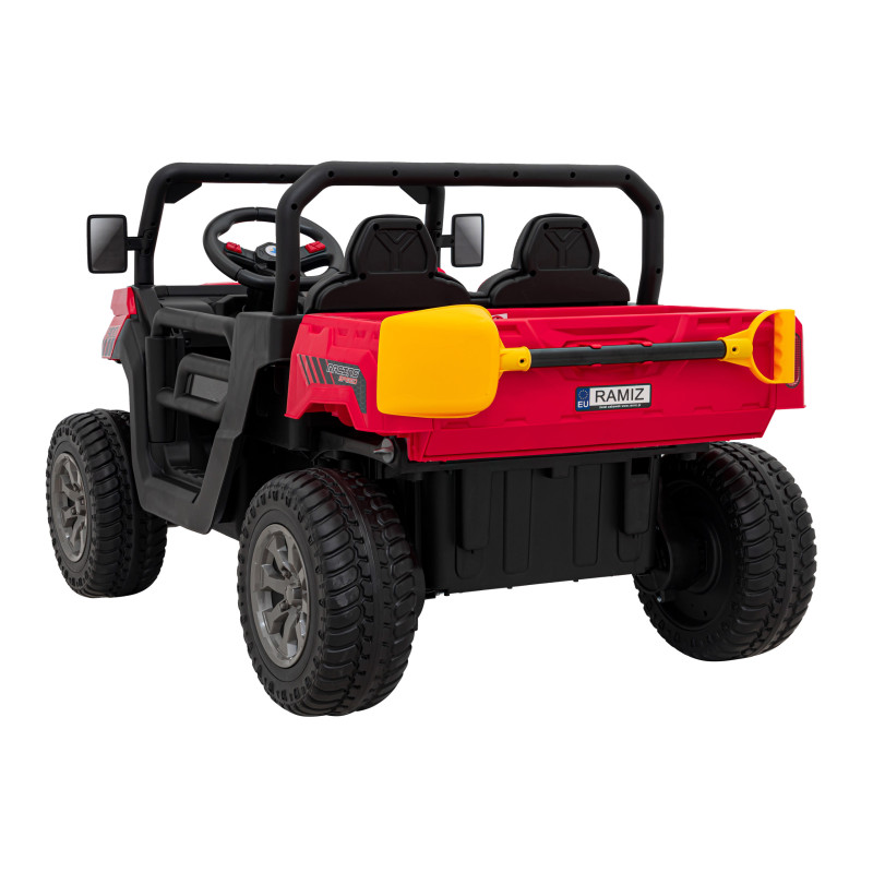 Auto Pick-Up Speed 900 dla dzieci Czerwony + Napęd 4x4 + Ruchomy kiper + Bagażnik + Pilot + Łopatka + Audio LED