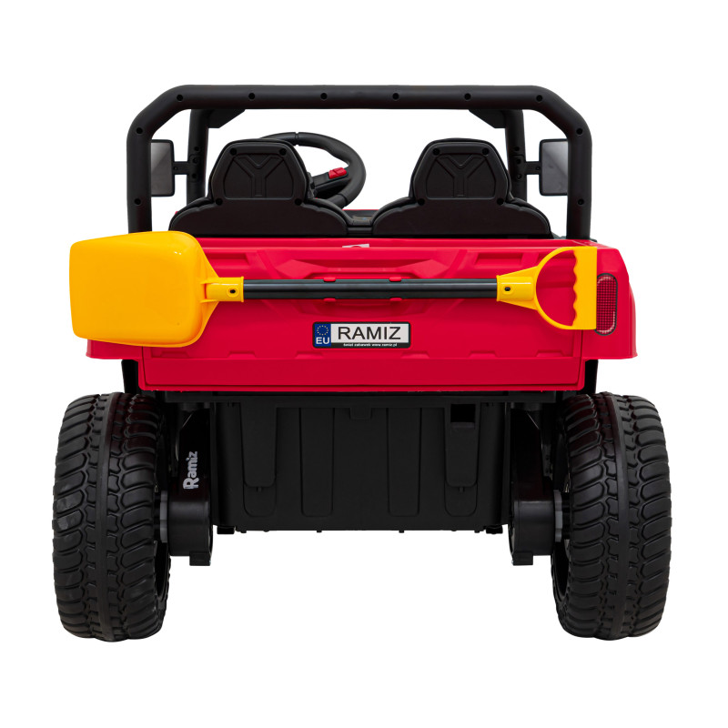 Auto Pick-Up Speed 900 dla dzieci Czerwony + Napęd 4x4 + Ruchomy kiper + Bagażnik + Pilot + Łopatka + Audio LED