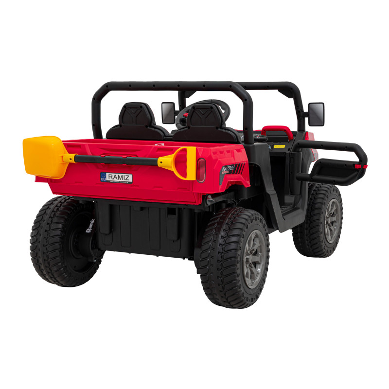 Auto Pick-Up Speed 900 dla dzieci Czerwony + Napęd 4x4 + Ruchomy kiper + Bagażnik + Pilot + Łopatka + Audio LED
