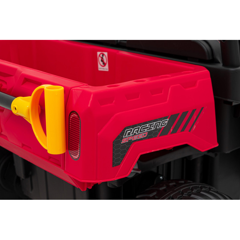 Auto Pick-Up Speed 900 dla dzieci Czerwony + Napęd 4x4 + Ruchomy kiper + Bagażnik + Pilot + Łopatka + Audio LED