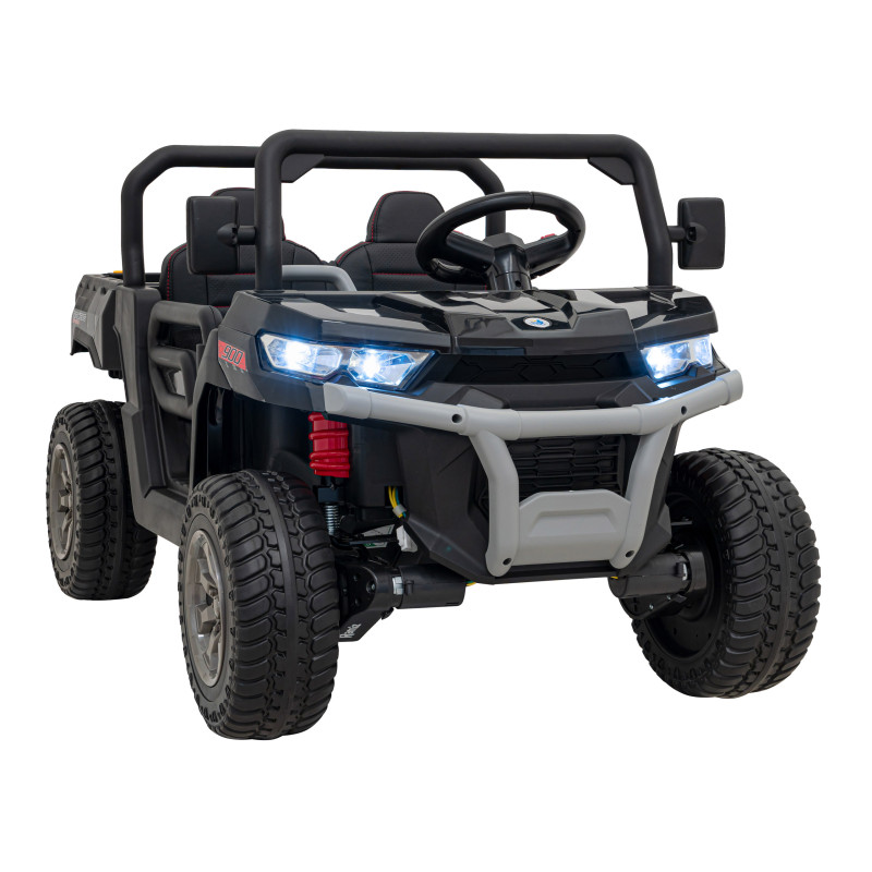 Auto Pick-Up Speed 900 dla dzieci Czarny + Napęd 4x4 + Ruchomy kiper + Bagażnik + Pilot + Łopatka + Audio LED