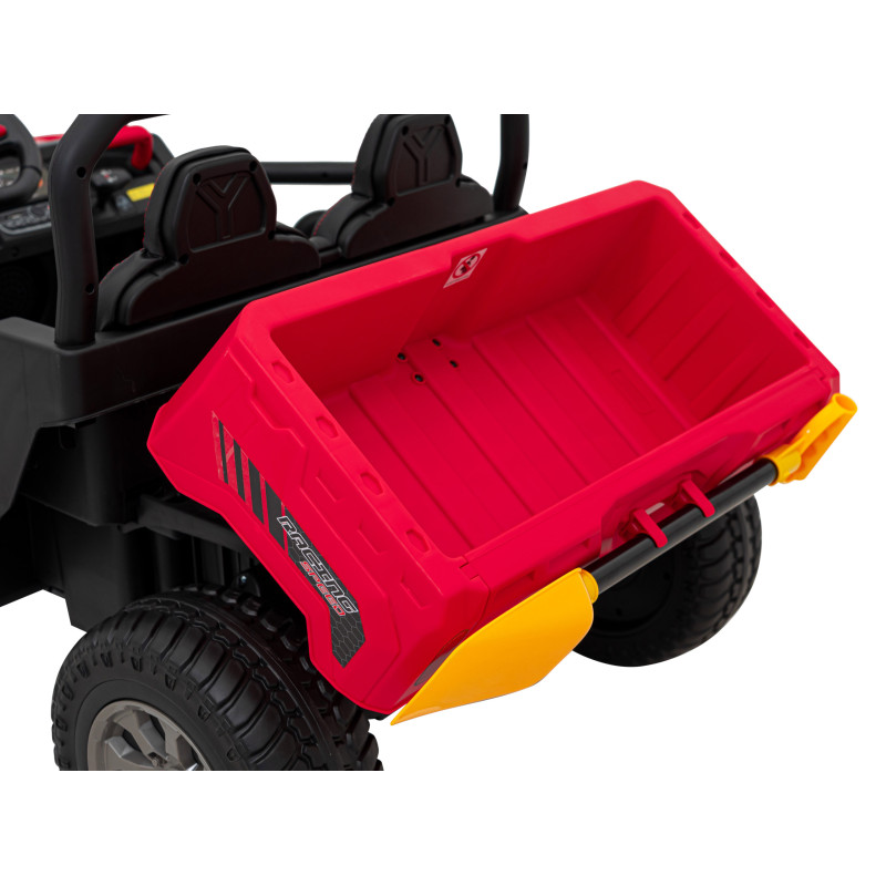 Auto Pick-Up Speed 900 dla dzieci Czerwony + Napęd 4x4 + Ruchomy kiper + Bagażnik + Pilot + Łopatka + Audio LED