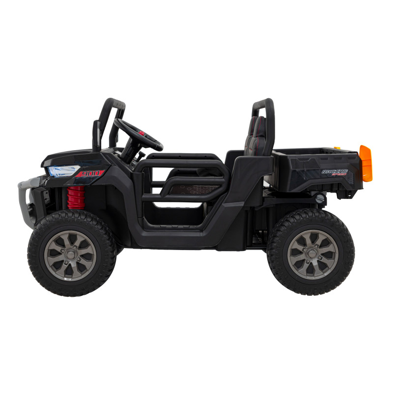 Auto Pick-Up Speed 900 dla dzieci Czarny + Napęd 4x4 + Ruchomy kiper + Bagażnik + Pilot + Łopatka + Audio LED