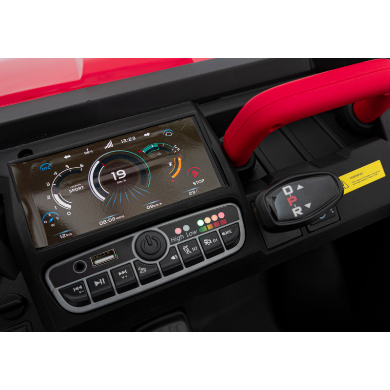 Auto Pick-Up Speed 900 dla dzieci Czerwony + Napęd 4x4 + Ruchomy kiper + Bagażnik + Pilot + Łopatka + Audio LED