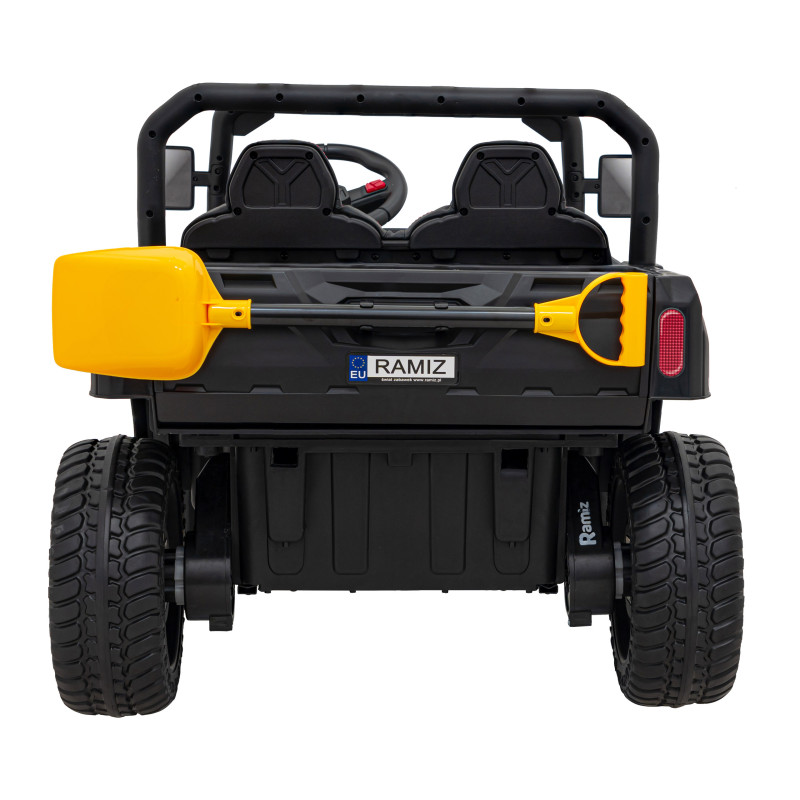 Auto Pick-Up Speed 900 dla dzieci Czarny + Napęd 4x4 + Ruchomy kiper + Bagażnik + Pilot + Łopatka + Audio LED