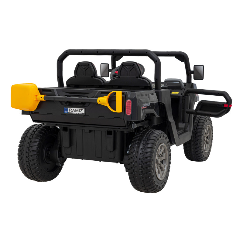 Auto Pick-Up Speed 900 dla dzieci Czarny + Napęd 4x4 + Ruchomy kiper + Bagażnik + Pilot + Łopatka + Audio LED
