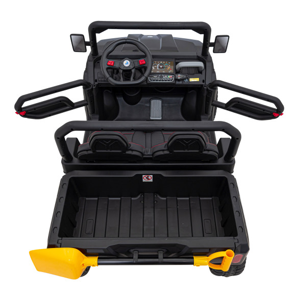 Auto Pick-Up Speed 900 dla dzieci Czarny + Napęd 4x4 + Ruchomy kiper + Bagażnik + Pilot + Łopatka + Audio LED