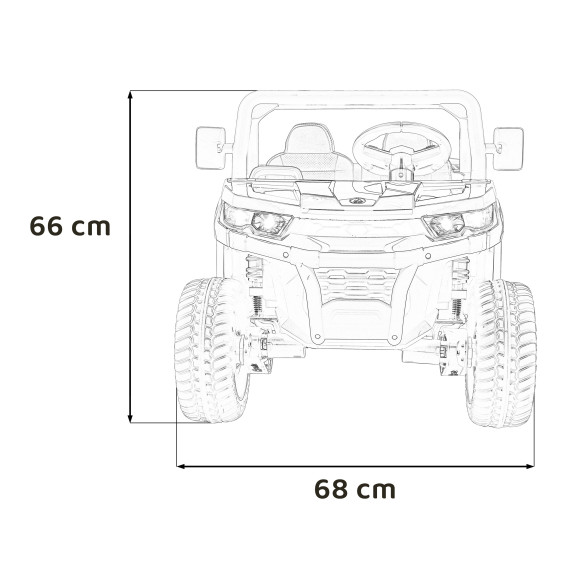 Auto Pick-Up Speed 900 dla dzieci Czarny + Napęd 4x4 + Ruchomy kiper + Bagażnik + Pilot + Łopatka + Audio LED
