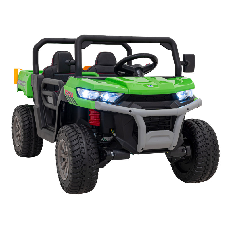 Auto Pick-Up Speed 900 dla dzieci Zielony + Napęd 4x4 + Ruchomy kiper + Bagażnik + Pilot + Łopatka + Audio LED