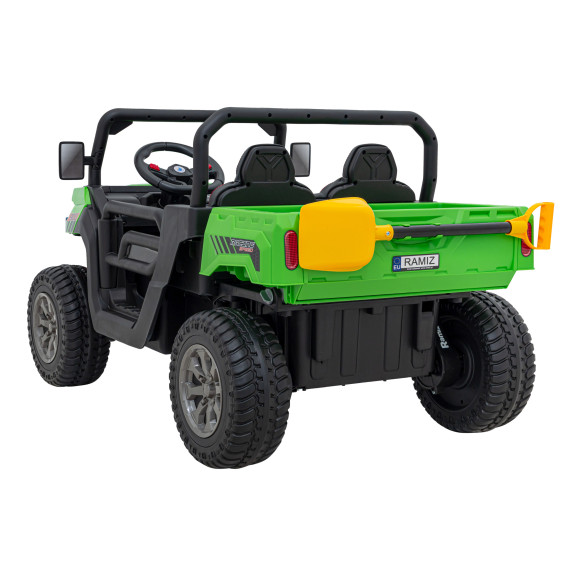 Auto Pick-Up Speed 900 dla dzieci Zielony + Napęd 4x4 + Ruchomy kiper + Bagażnik + Pilot + Łopatka + Audio LED