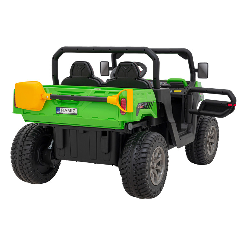 Auto Pick-Up Speed 900 dla dzieci Zielony + Napęd 4x4 + Ruchomy kiper + Bagażnik + Pilot + Łopatka + Audio LED