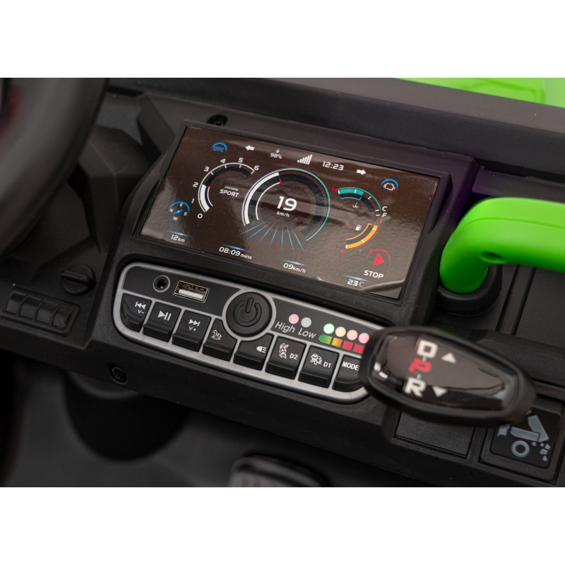 Auto Pick-Up Speed 900 dla dzieci Zielony + Napęd 4x4 + Ruchomy kiper + Bagażnik + Pilot + Łopatka + Audio LED