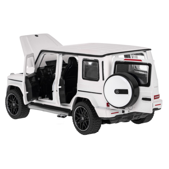 Mercedes-AMG G 63 biały RASTAR model 1:32 Metalowa karoseria + Ręcznie otwierane elementy