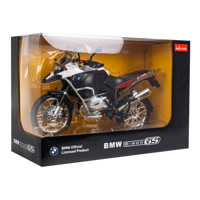 Motocykl BMW R 1200 GS biały RASTAR model 1:9 Metalowa karoseria