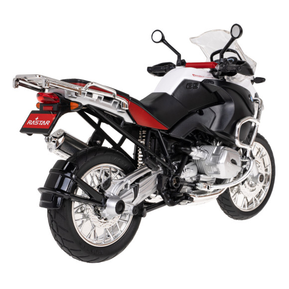 Motocykl BMW R 1200 GS biały RASTAR model 1:9 Metalowa karoseria
