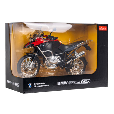 Motocykl BMW R 1200 GS czerwony RASTAR model 1:9 Metalowa karoseria
