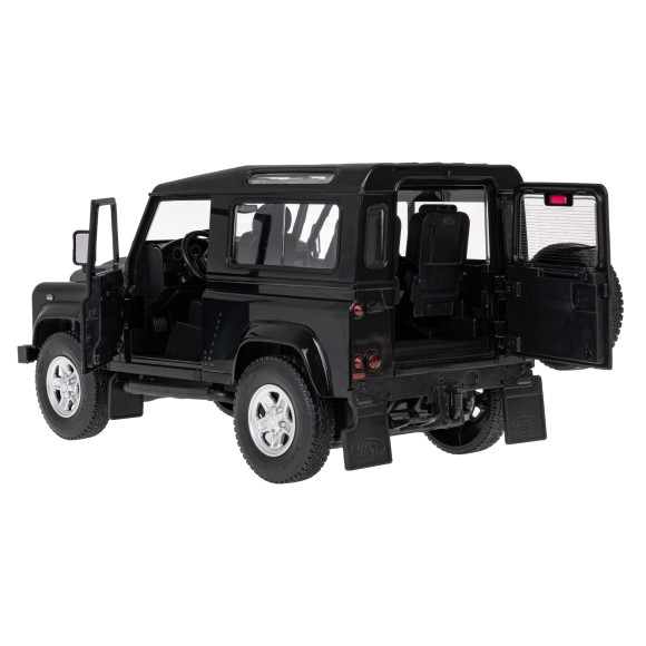 Land Rover Defender czarny RASTAR model 1:14 Zdalnie sterowanie auto + Pilot 2,4 GHz + Ręcznie otwierane drzwi