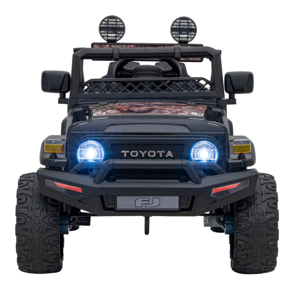 Toyota FJ Cruiser dla dzieci Czarny Liście + Pilot + Napęd 4x4 + Audio LED + EVA + Wolny Start