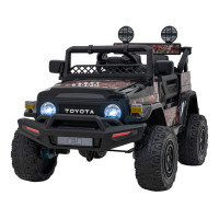 Toyota FJ Cruiser dla dzieci Czarny Liście + Pilot + Napęd 4x4 + Audio LED + EVA + Wolny Start
