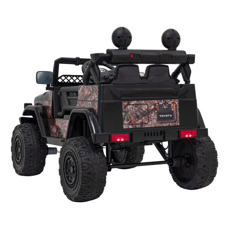 Toyota FJ Cruiser dla dzieci Czarny Liście + Pilot + Napęd 4x4 + Audio LED + EVA + Wolny Start