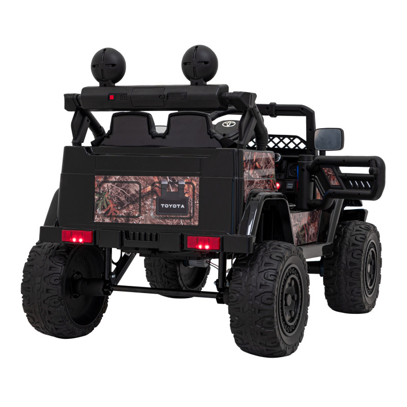 Toyota FJ Cruiser dla dzieci Czarny Liście + Pilot + Napęd 4x4 + Audio LED + EVA + Wolny Start