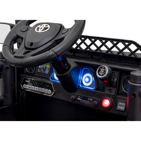 Toyota FJ Cruiser dla dzieci Czarny Liście + Pilot + Napęd 4x4 + Audio LED + EVA + Wolny Start